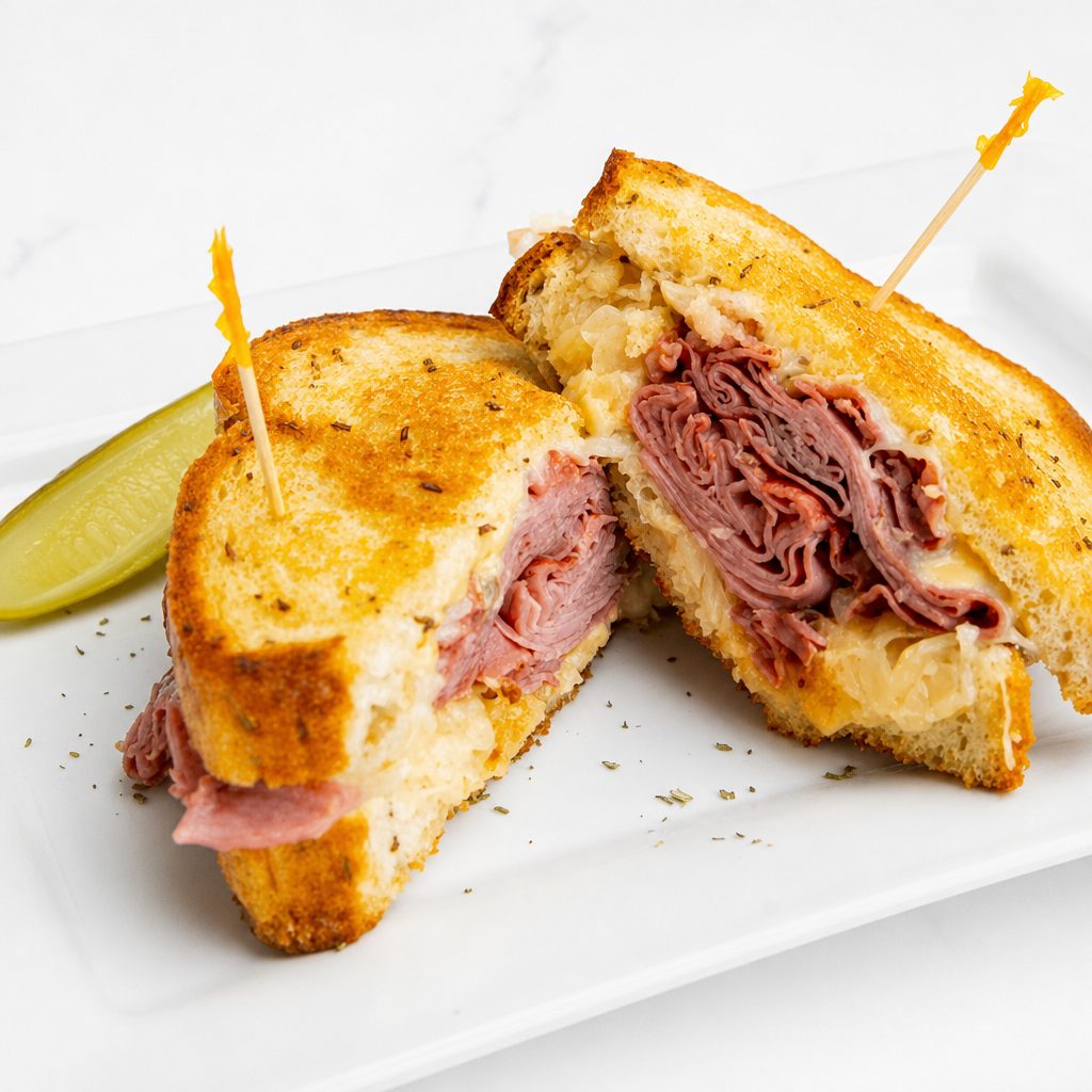 Hot Corned Beef Sandwich.
